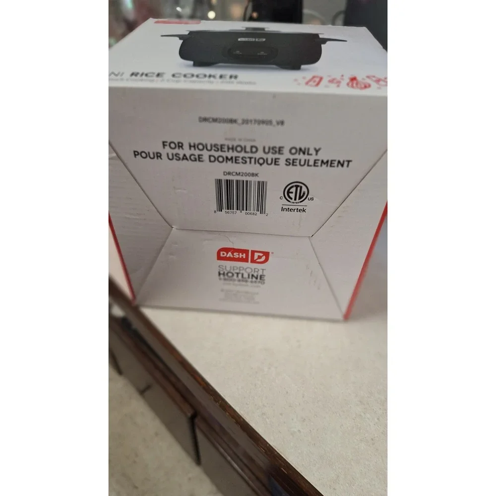 DASH MINI RICE COOKER 2 CUP NONSTICK ELECTRIC COOKER BLACK NEW